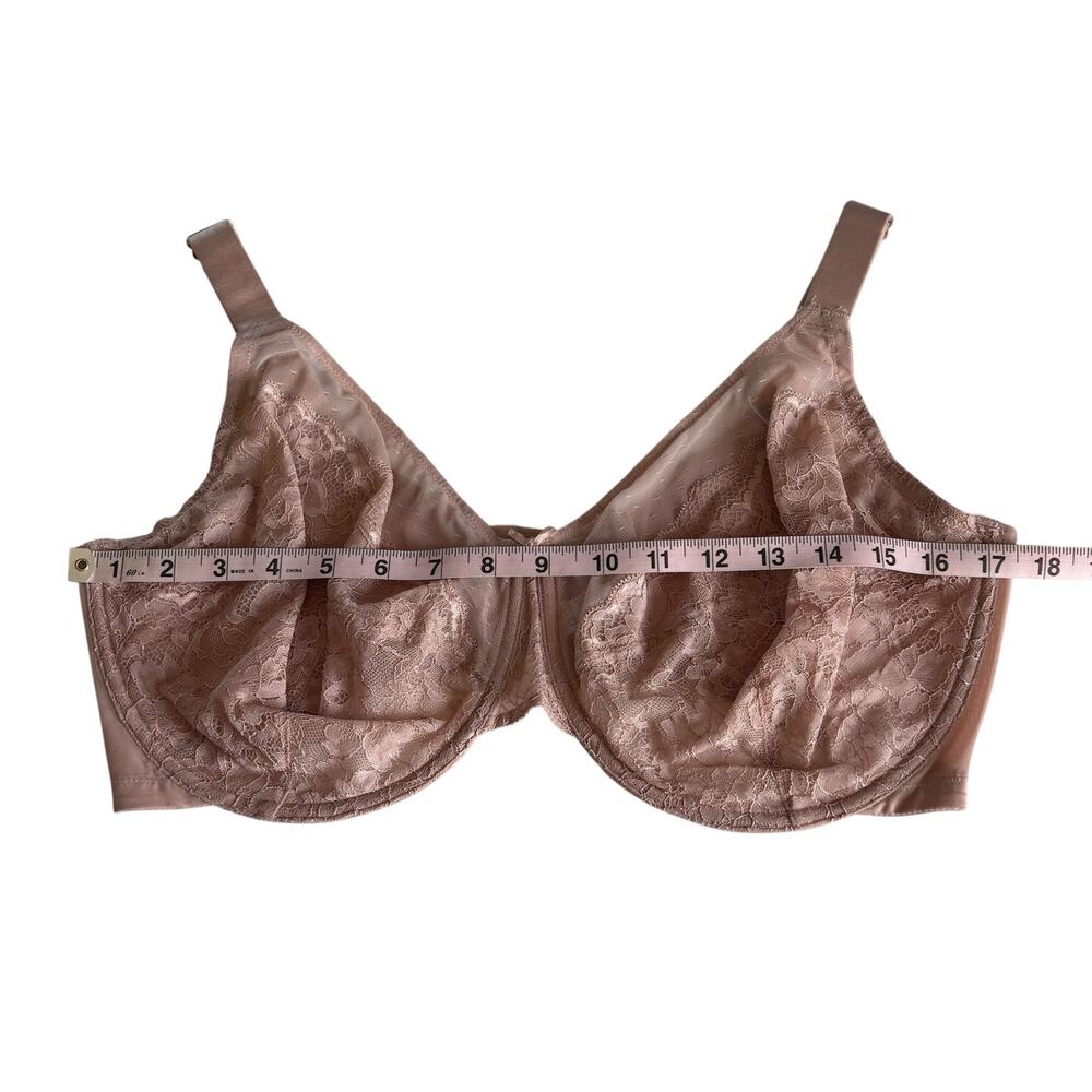 HSIA Enchante Blush Pink Lace Soft Mesh Underwire Bra Women's 40H NWT Lingerie - Picture 3 of 7